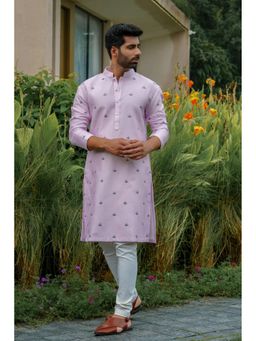 BEFITTING CLOTHING - Lavender Chanderi Silk Kurta with Pyjama (Set of 2)