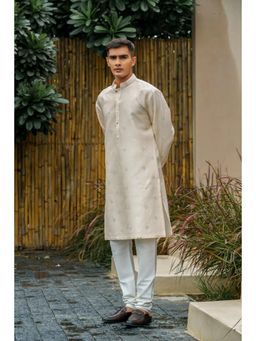 BEFITTING CLOTHING - Peach Mirror Work Kurta with Pyjama (Set of 2)