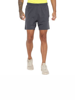 Off Limits - Men Graphite Woven Contrast Belt Shorts