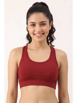Zivame - Maroon Solid Polyester Blend Regular Bra