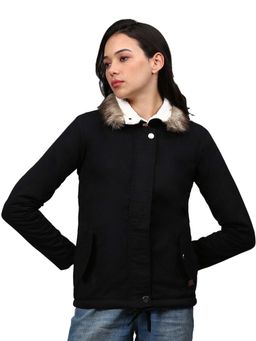 Campus Sutra - Black Solid Jacket