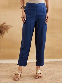 Fabindia - Indigo Solid/Plain Regular Straight Pant