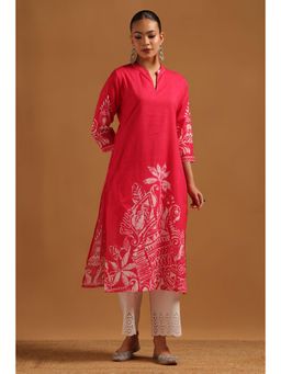 Soch - Pink Printed Three Fourth Sleeves Kurta