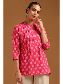 Soch - Pink Floral Three Fourth Sleeves Regular Tunic