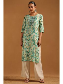 Soch - Multi-Color Floral Three Fourth Sleeves Kurta