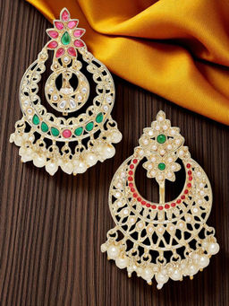 OOMPH - Combo of 2 Gold Tone Ethnic Hair Bun Pin Juda Pin Jadau Floral Design (Pack of 2)