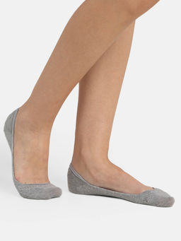 Jockey - 7401 Women Compact Cotton No Show Socks with Stay Fresh Treatment - Grey Melange