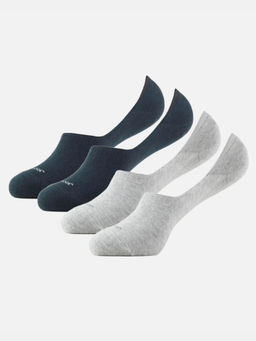 Jockey - 7484 Women Compact Cotton No Show Socks - Black & Grey Melange (Pack of 2)