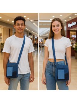 THE PURANI JEANS - Denim Zig Zag Sling Bag