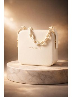 VIAJECITO - White Solid-Plain Handbags (XL)