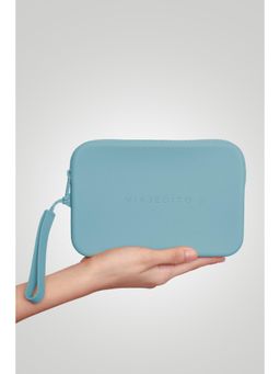 VIAJECITO - Blue Solid-Plain Clutches