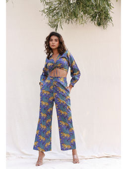 Moonstruck - Straight Pants with Mid-Runch Crop Top Co-Ord (Set Of 2)