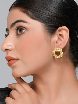 Silvermerc Designs - Gold Plated Designer Circular Earrings