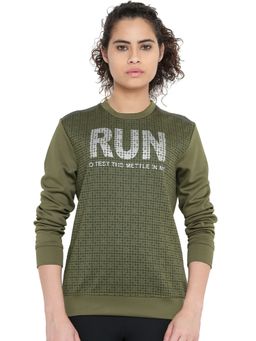 Alcis - Women Olive Green Printed Sweatshirt
