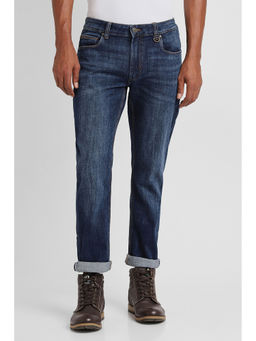 Peter England - Men Navy Dark Wash Regular Fit Jeans