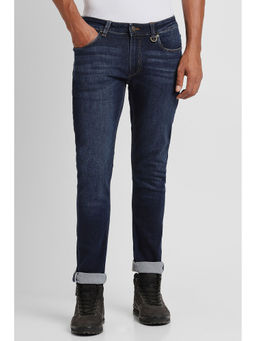 Peter England - Men Navy Dark Wash Low Skinny Fit Jeans