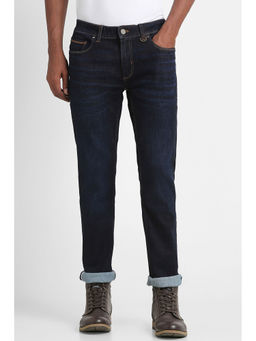 Peter England - Men Navy Dark Wash Tapered Jeans
