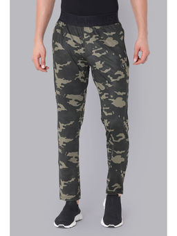 Van Heusen - Men Olive Camouflage Slim Fit Casual Track Pants