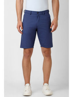 Van Heusen - Men Blue Solid Casual Shorts