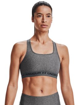 Under Armour - Grey UA Crossback Mid Heather Sports Bra
