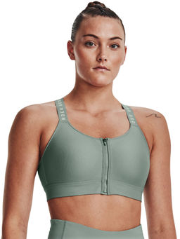 Under Armour - Green UA Infinity High Zip Sports Bra