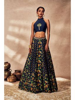 Masaba - Blue Nomadic Tribe Lehenga with Blouse (Set of 2)