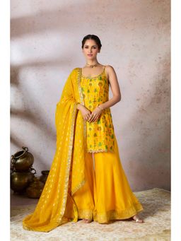 Masaba - Yellow Sharara with Kurta and Dupatta (Set of 3)