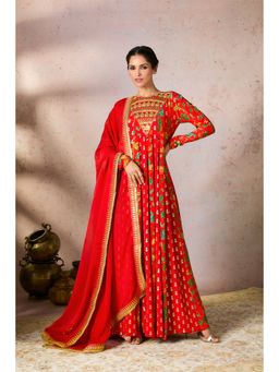Masaba - Red Rhapsody Anarkali with Dupatta (Set of 2)