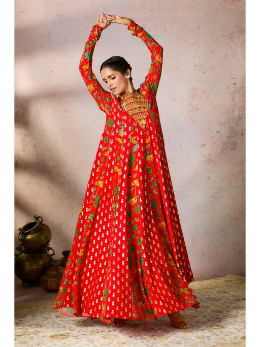 masaba red dress Scarlet femme @masabagupta  [ Masaba Gupta, Styling, Red Dress, Lace ]