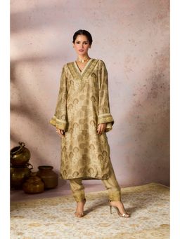 Masaba - Beige Midnight Maze Kurta with Pant (Set of 2)