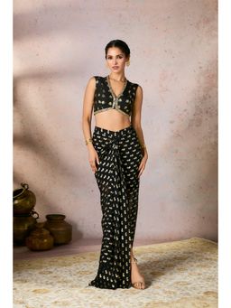 Masaba - Black Palms cape Skirt with Top (Set of 2)