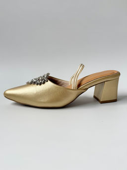 UrbanSway - Women Party Sparkle Mules Gold