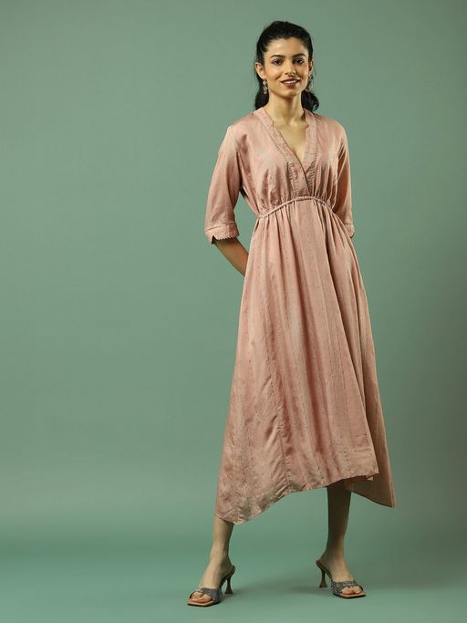ritu kumar pink dress RI Ritu Kumar Fuchsia & Orange Embroidered Anarkali Suit Set