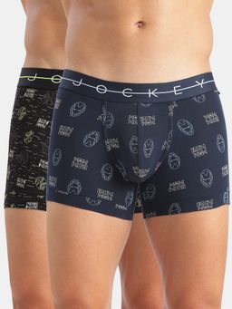 Jockey - M100 Men Marvel Avengers Cotton Trunk-Black and Navy (Pack of 2)