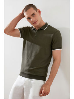 Trendyol - Man Olive Polo T-Shirt