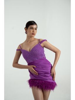 KHUMAAR SHUCHI BHUTANI - Purple Cosmic Dance Women Mini Dress