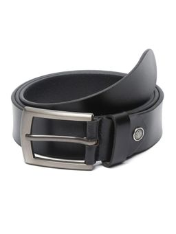 Teakwood - Men Black Solid Genuine Leather Belt