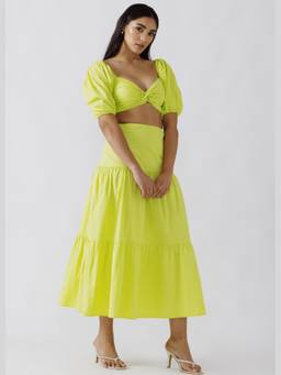 NEF'S Finds - Green Midi Lime Skirt