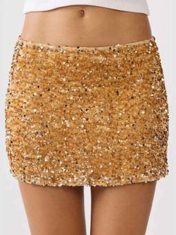 NEF'S Finds - Gold Mini Glitz Skirt