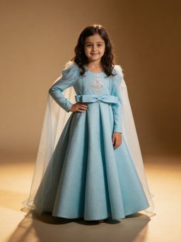 Fayon Kids - Blue Sequence Embroidery Evening Gown