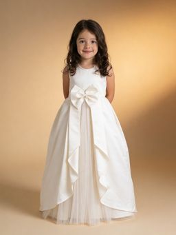 Fayon Kids - Off White Satin Evening Gown