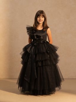 Fayon Kids - Bloom And Bow Black Evening Gown