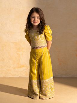 Fayon Kids - Yellow Embroidered Co-Ord Set