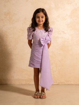 Fayon Kids - Purple Embroidered Dress