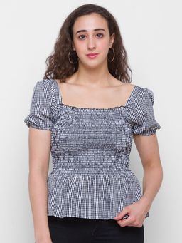 Globus - Black and White Checked Top