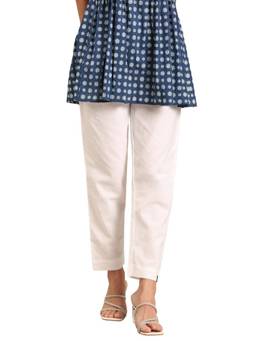 TWIN BIRDS - Bright White Women Cotton Pant