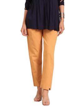 TWIN BIRDS - Honey Mustard Women Cotton Pant