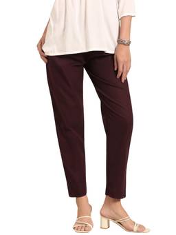 TWIN BIRDS - Wine Women Cotton Pant