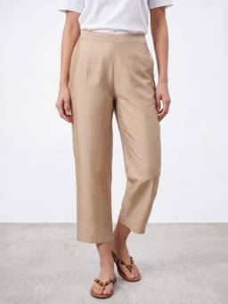 R&B - Gold Mid Rise Straight Fit Ethnic Trouser