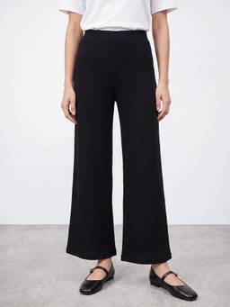 R&B - Black Texture High Rise Straight Fit Trouser